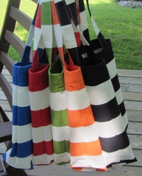striped tote