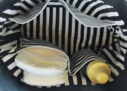 black mini unikko bag inside