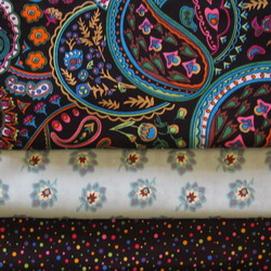 fabric combo black turq flower 250