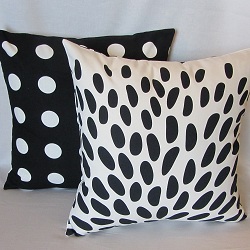 pillow b and w drops