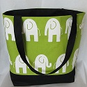 Elephant canvas tote