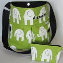 Elephant Hobo bag, matching pouch