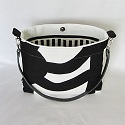 Marimekko canvas purse, leather strap