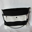 Canvas purse, leather strap
